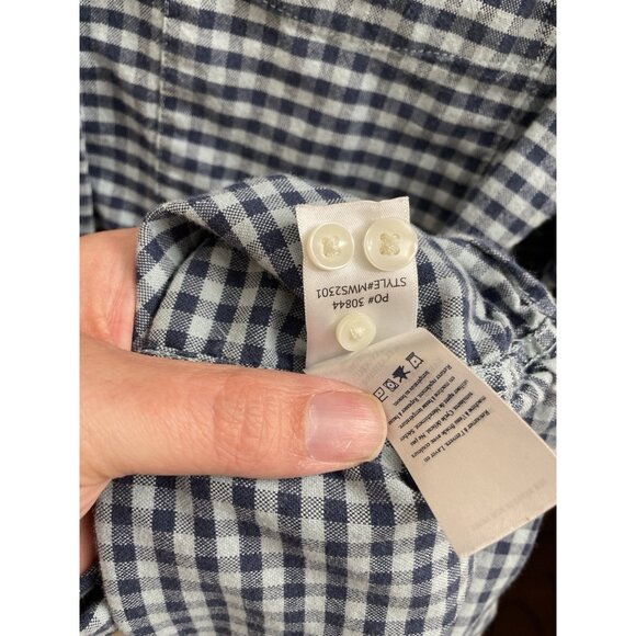 Faherty Blue and White Checkered Casual Button Down Shirt - Picture 11 of 12